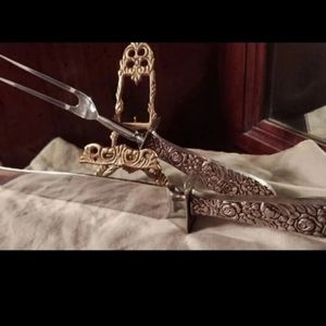 Westall Richardson Sterling Silver Stamped Serving Fork & Knife VINTAGE EUC!